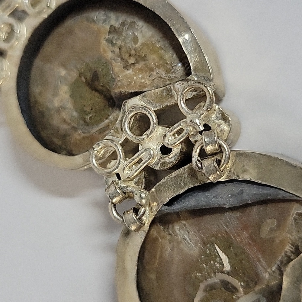 Chunky Boho Hippie Ammonite Fossil Shell Necklace with Citrine Accents - Picture 11 of 17